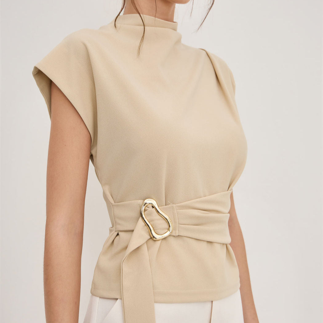 Camille Mock-Neck Dressy Top