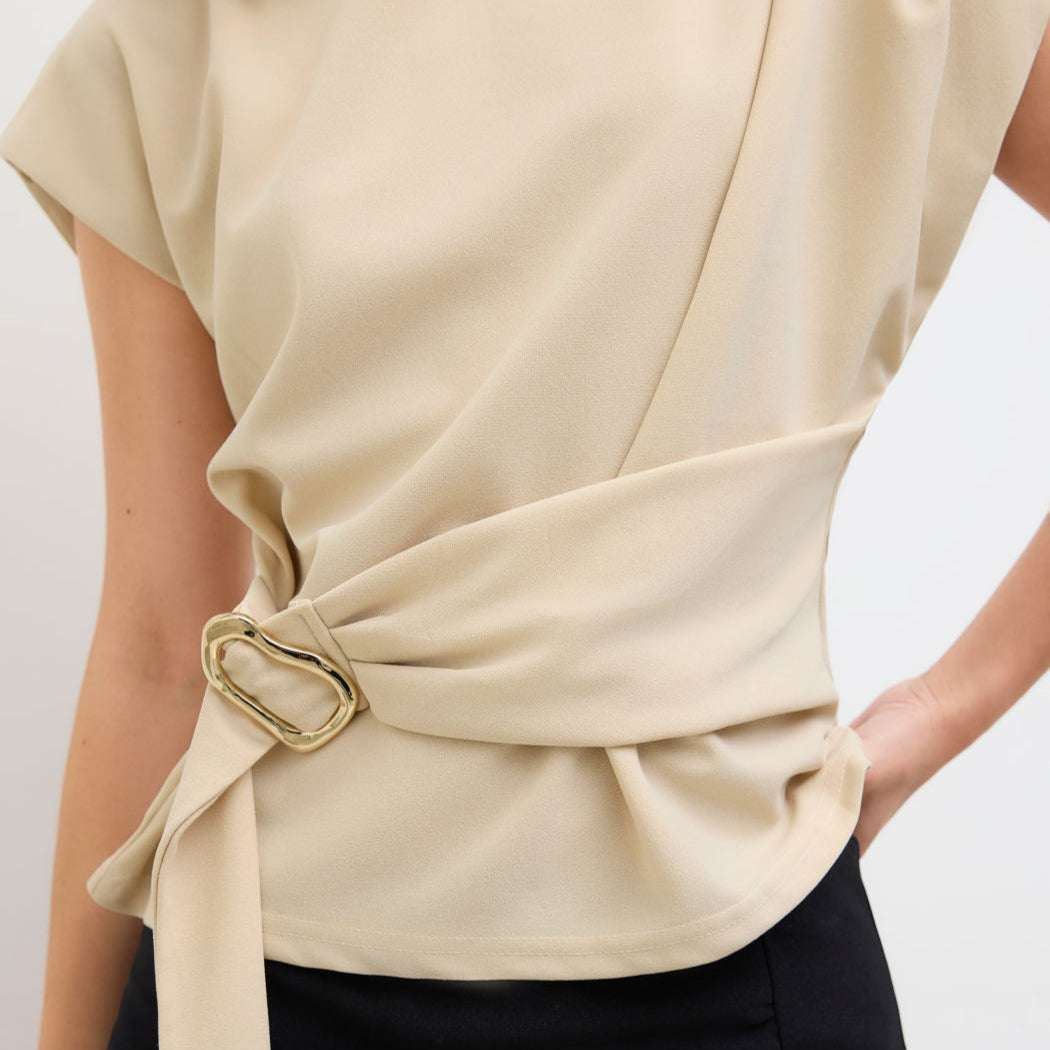Camille Mock-Neck Dressy Top