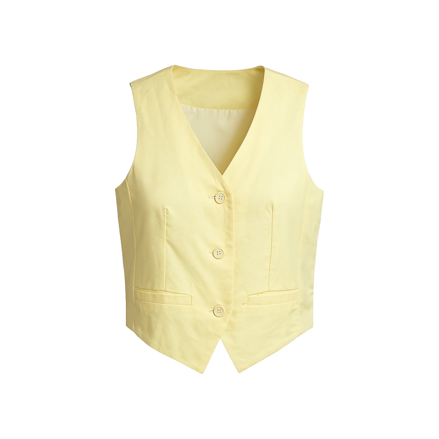 Jada - Gilet en lin-coton à boutons sur le devant