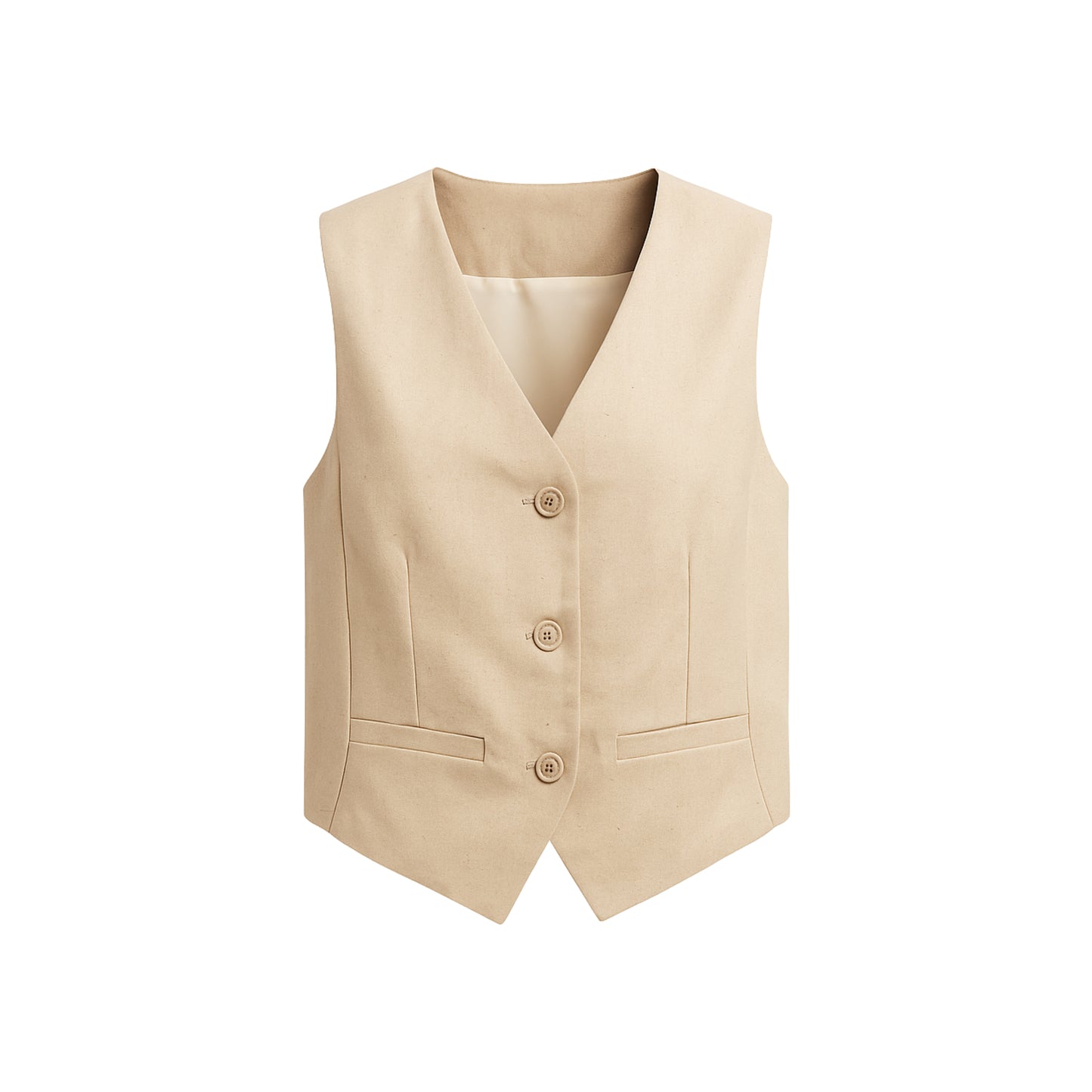 Jada - Gilet en lin-coton à boutons sur le devant