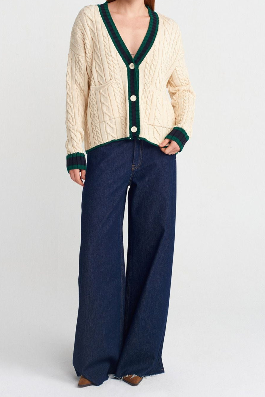 Paige Strickjacke mit Zopfmuster