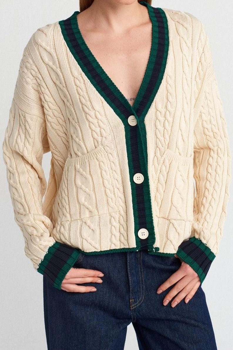 Paige Strickjacke mit Zopfmuster