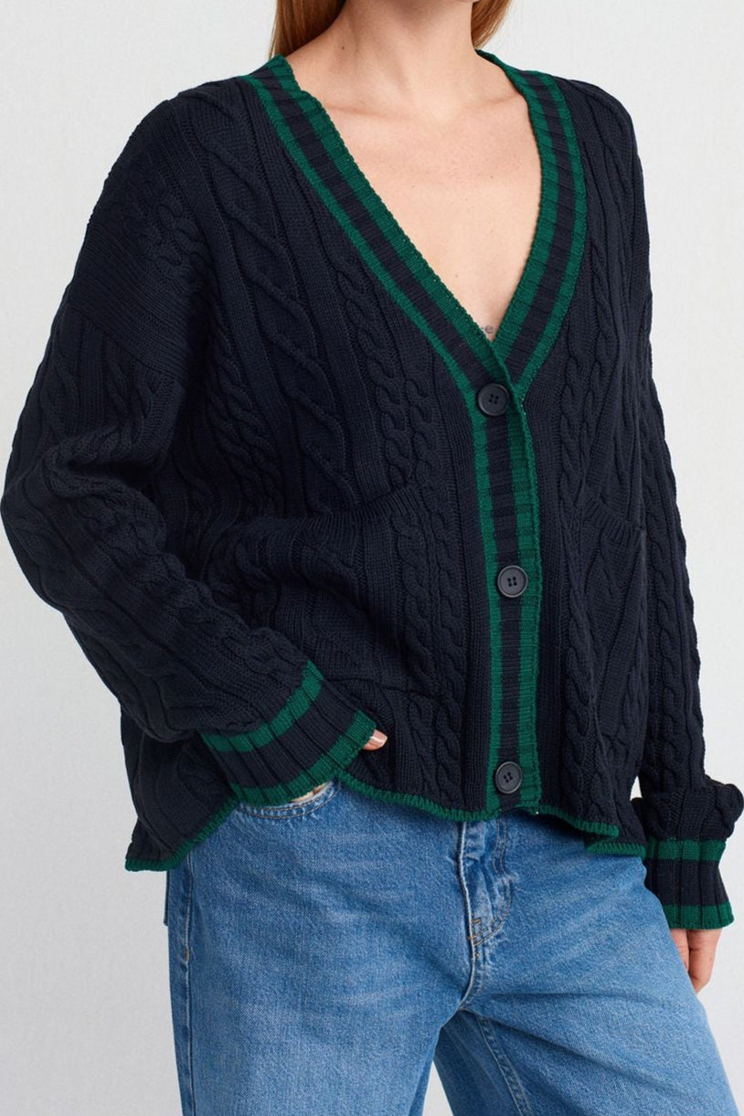 Paige Strickjacke mit Zopfmuster