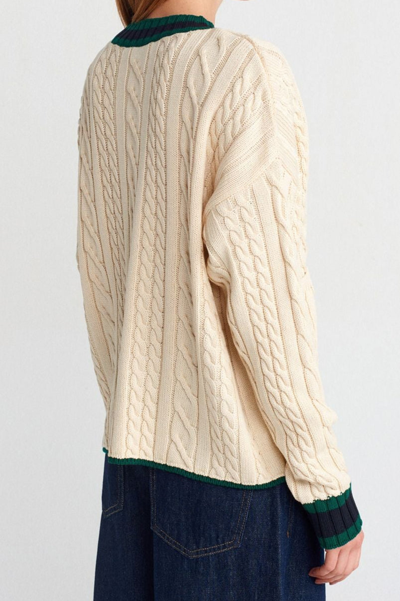 Paige Strickjacke mit Zopfmuster