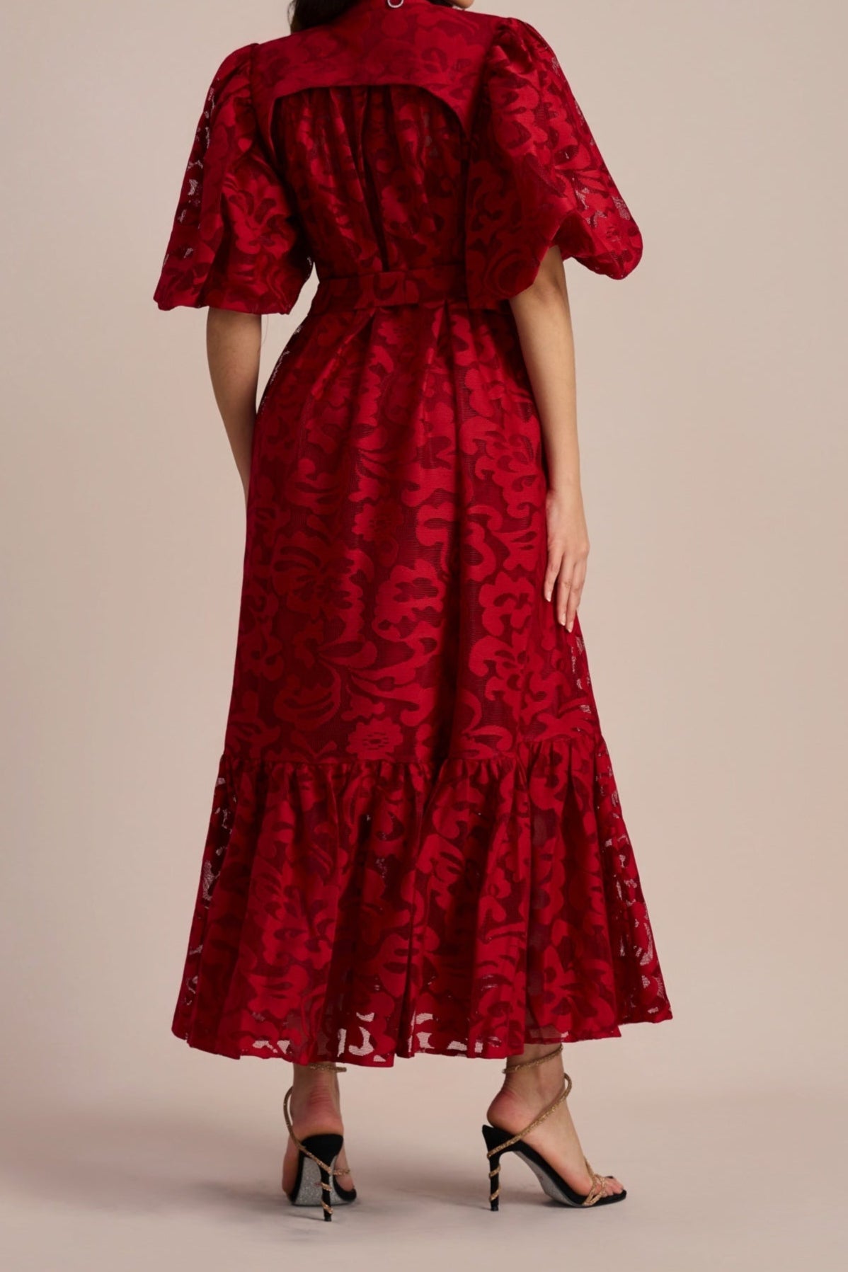 Persephone Maxi jurk met pofmouwen