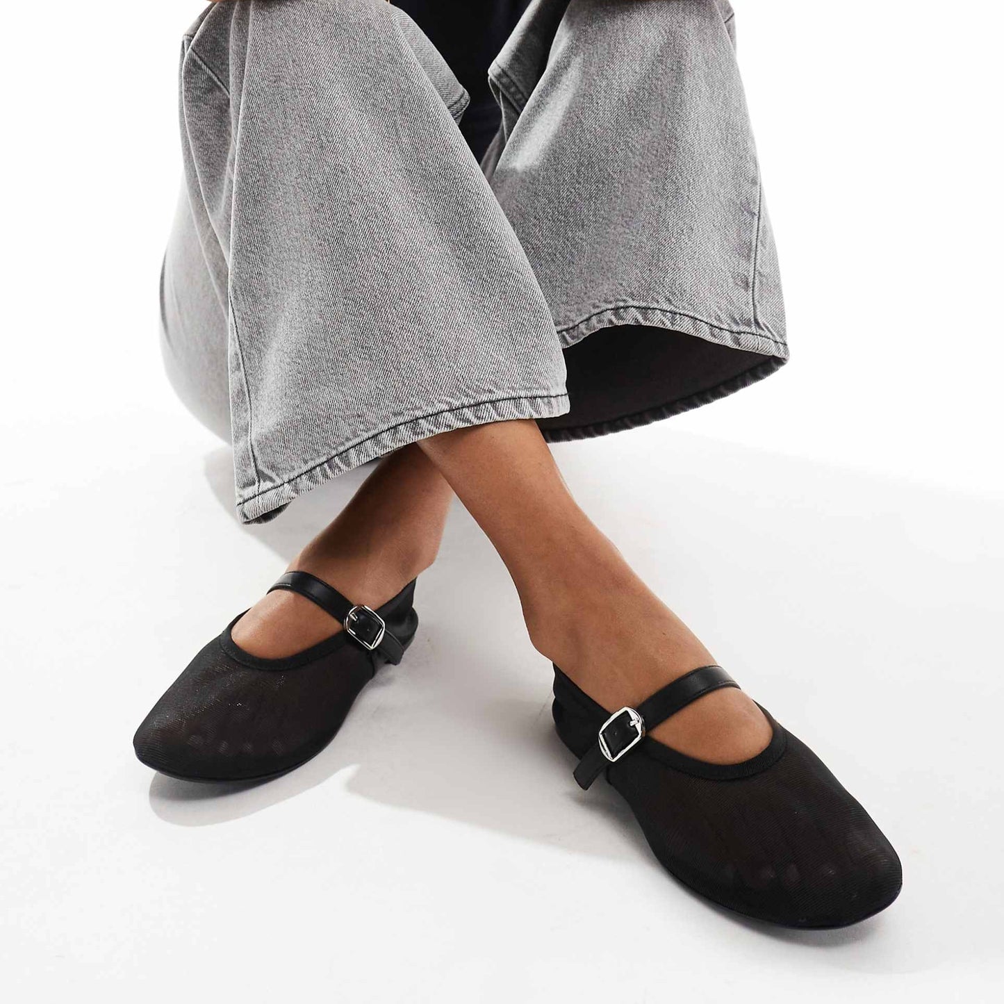 Tina Mesh Panel Ballet Flats
