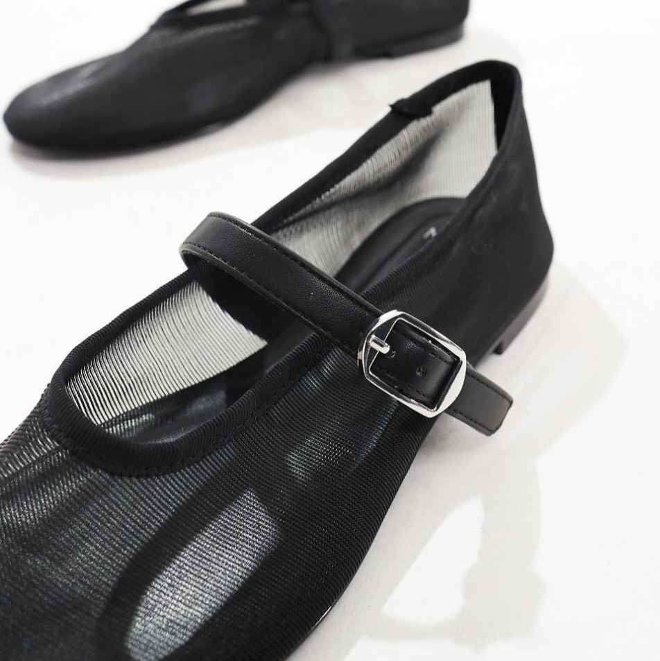 Tina Mesh Panel Ballet Flats