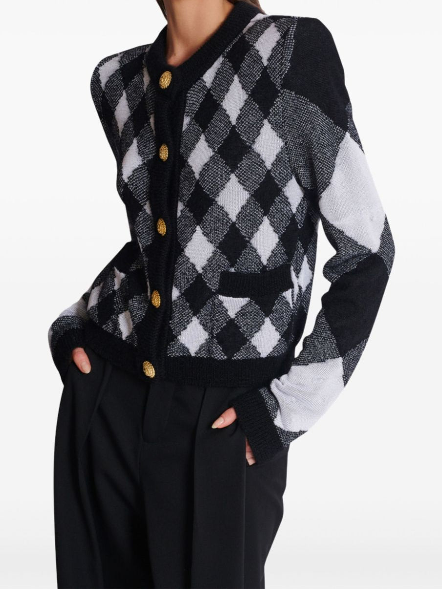 Maxime Gold Knopf Strickjacke