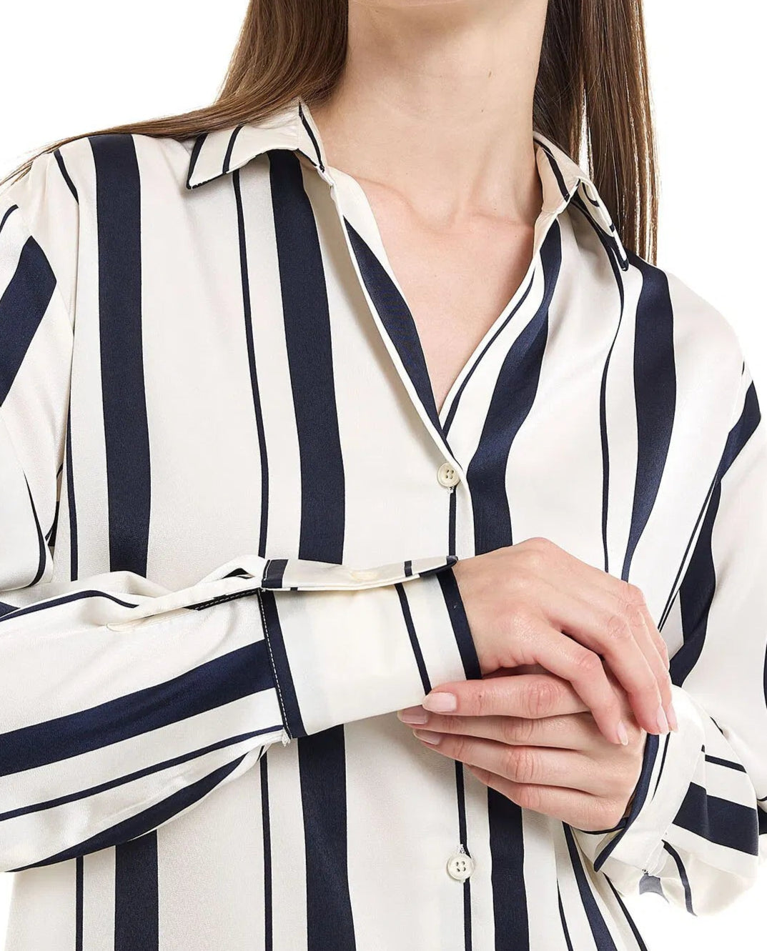 Esther Striped Long Sleeve Button-Down Shirt
