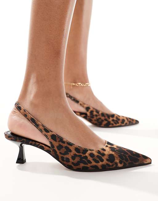 Jalen Leopard Print Slingback Kitten Heels