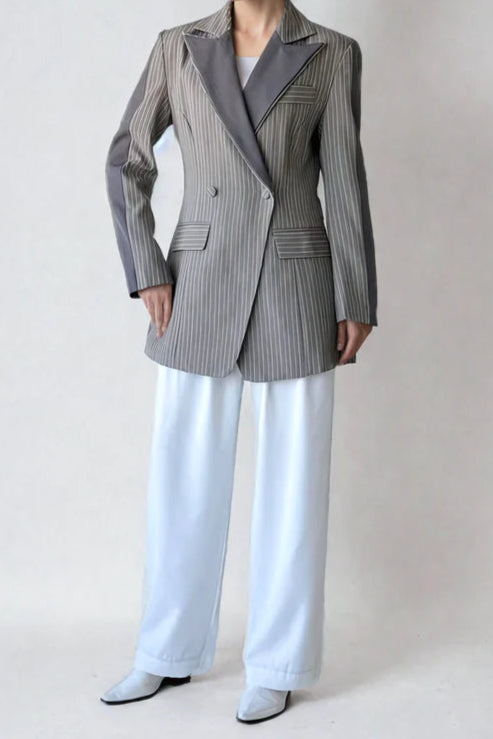 Elaine Peak Lapel Double-Breasted Blazer