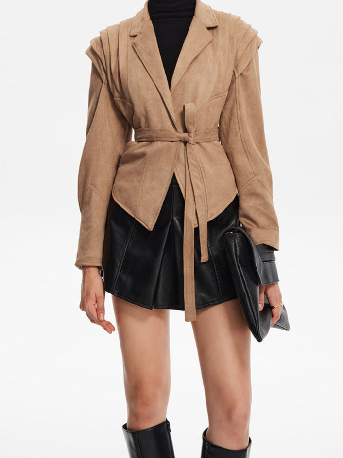 Emma Wildleder Blazer mit Gürtel