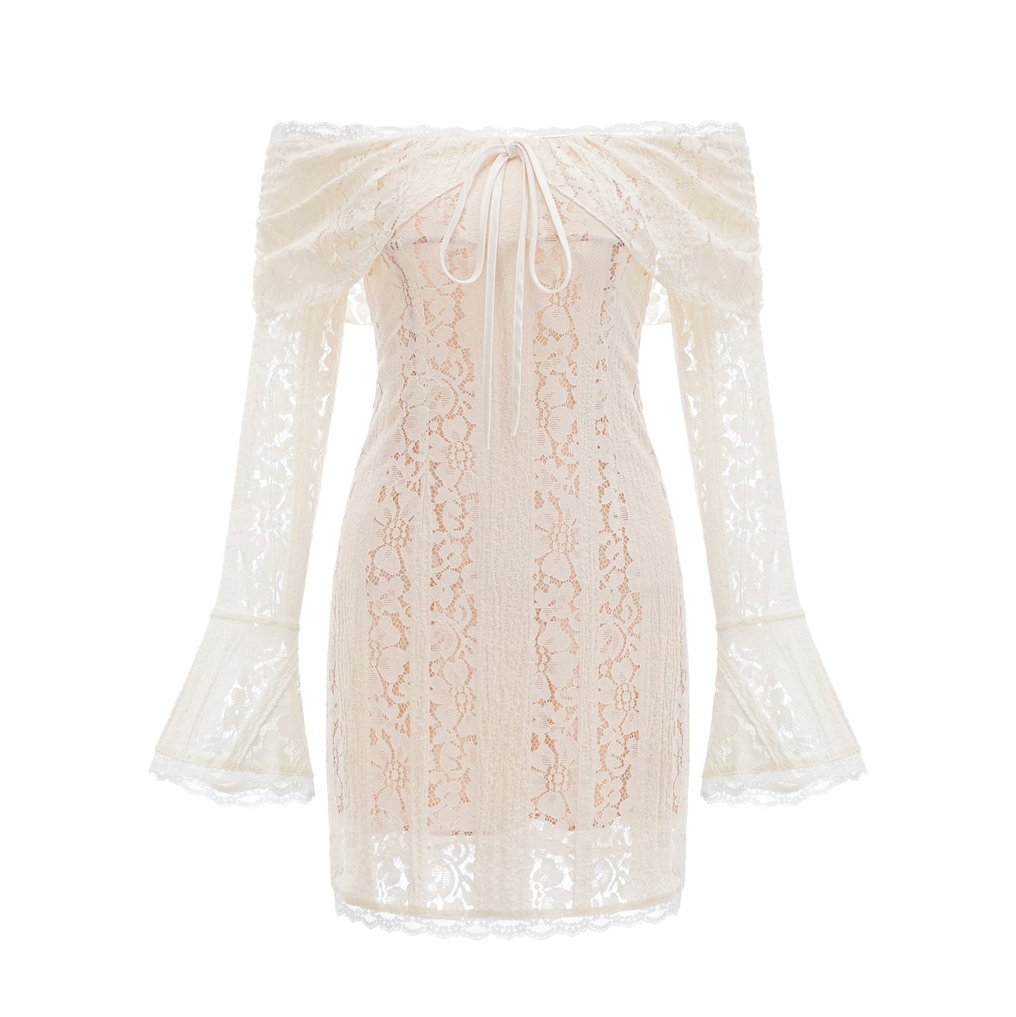 Kamara - Mini robe en dentelle à épaulettes