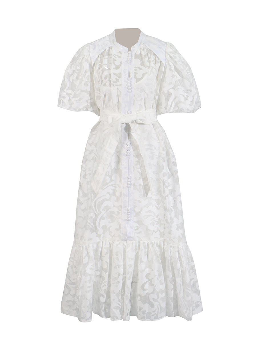 Persephone Maxi jurk met pofmouwen