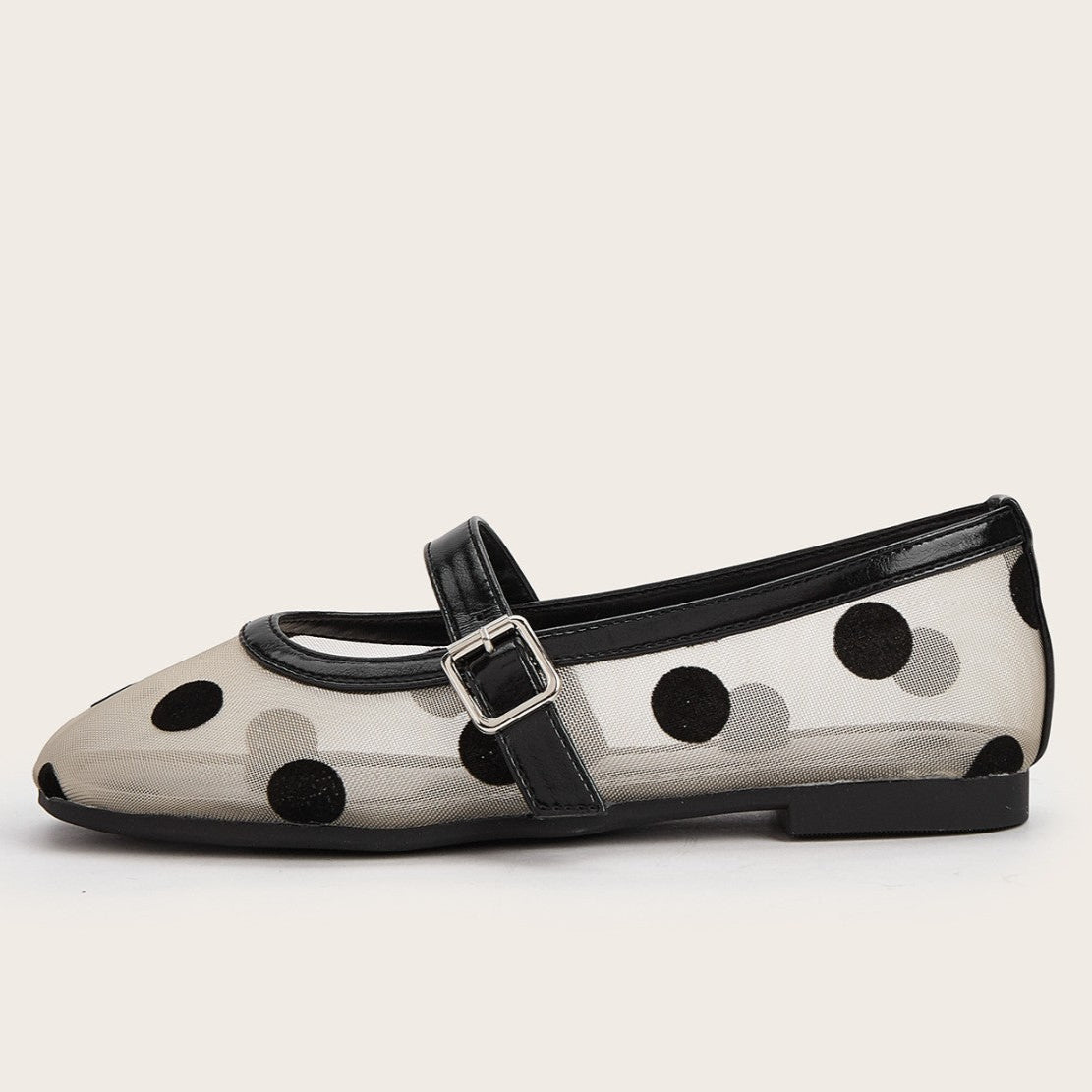 Dotella Polka Dot Mesh Flats