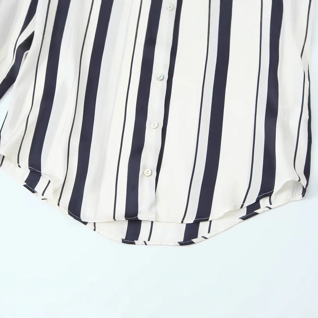 Esther Striped Long Sleeve Button-Down Shirt