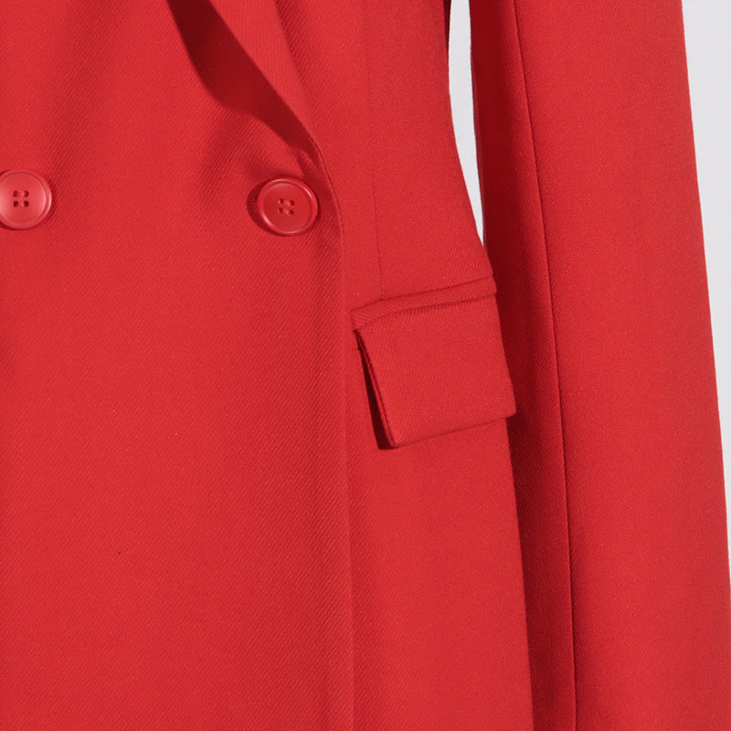 Ines Double-Breasted Long Coat