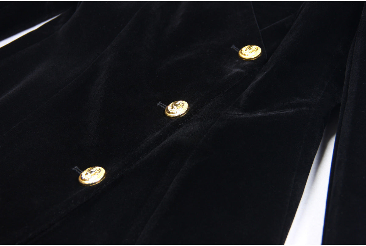 Jerri Gouden Knoop Blazer Jurk