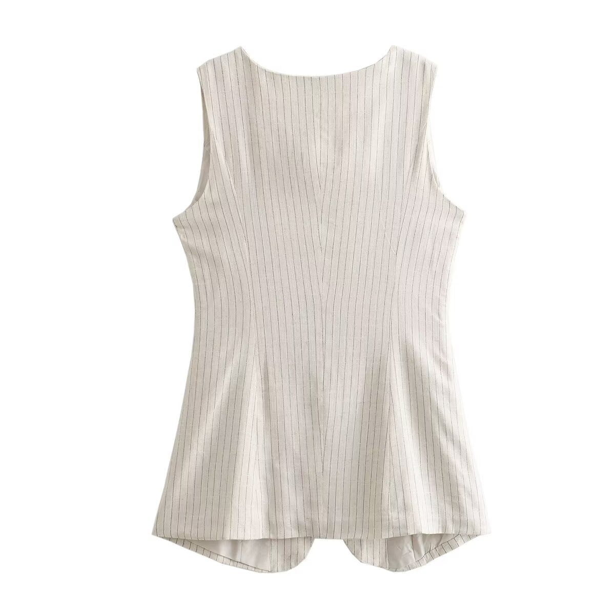 Maggie Buttoned Pinstripe Vest