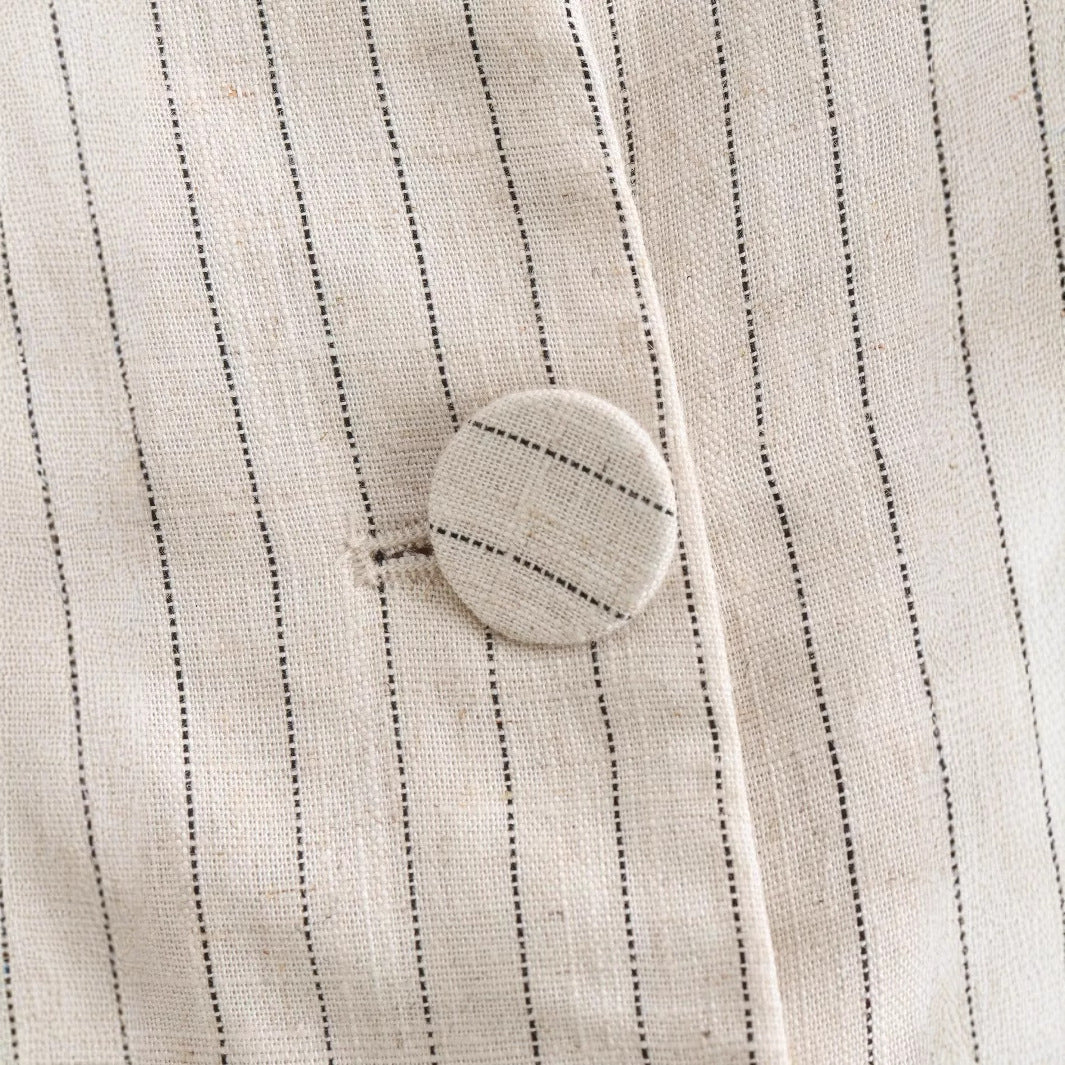 Maggie Buttoned Pinstripe Vest