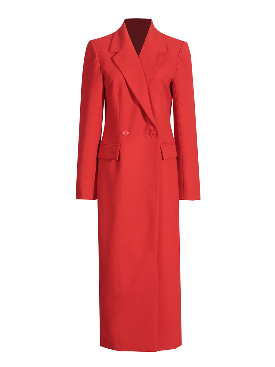 Ines Double-Breasted Long Coat