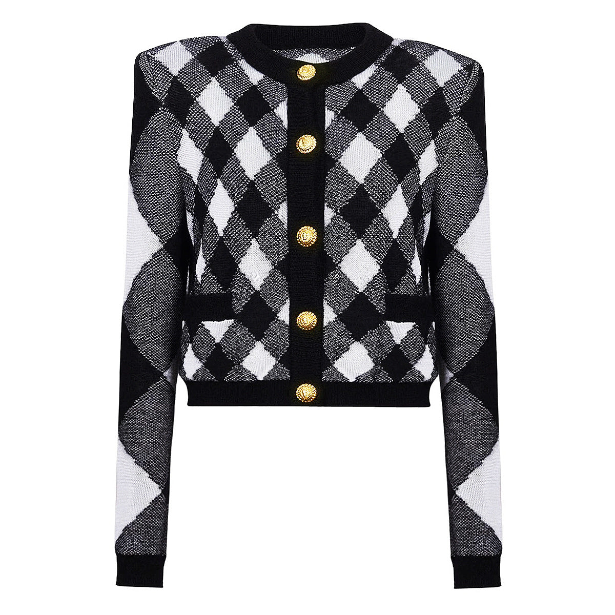 Maxime Gold Knopf Strickjacke