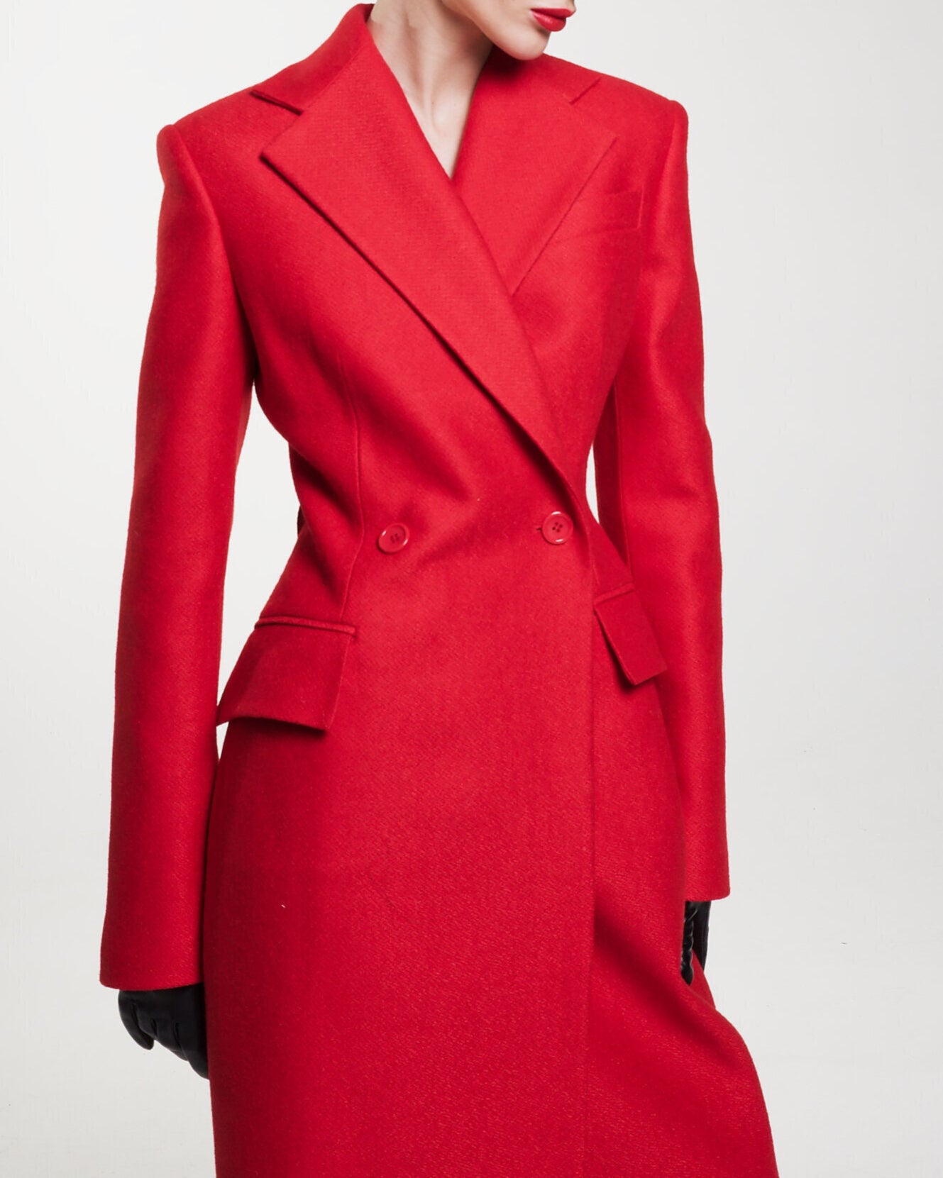Ines Double-Breasted Long Coat