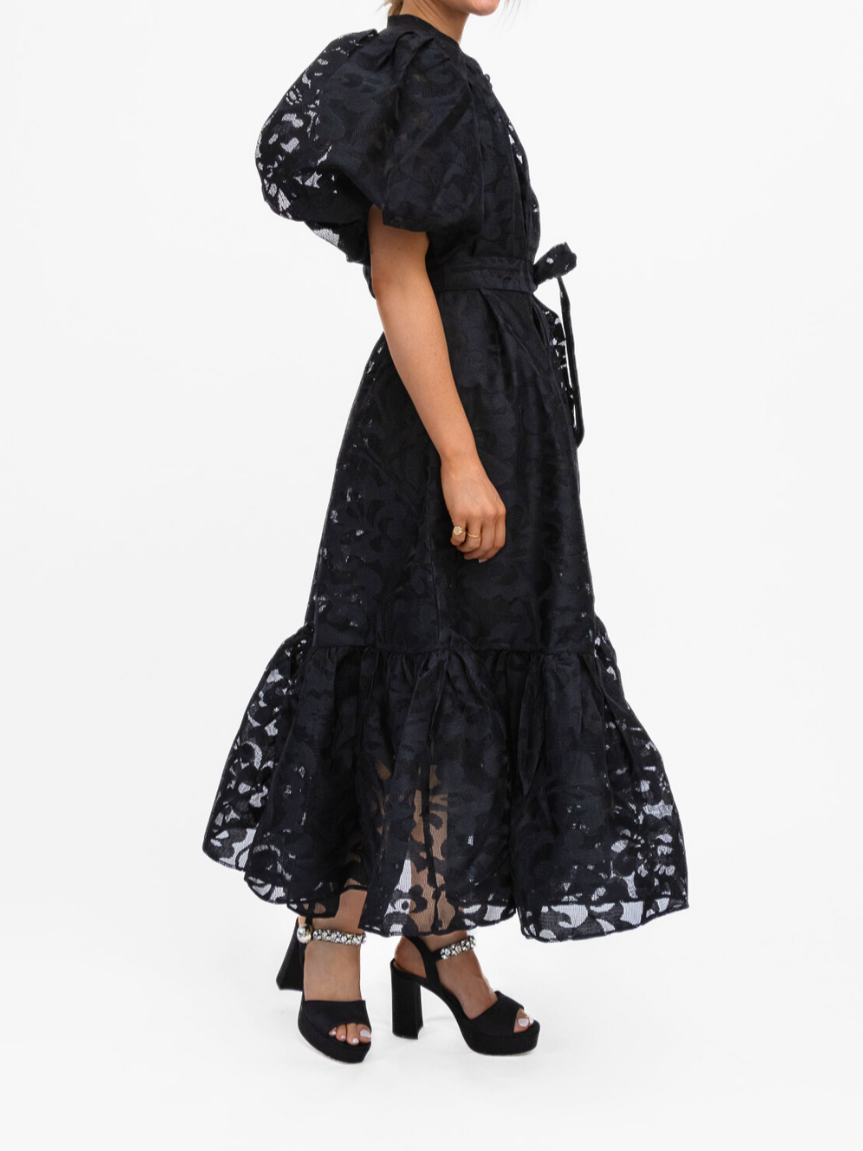 Persephone Maxi jurk met pofmouwen
