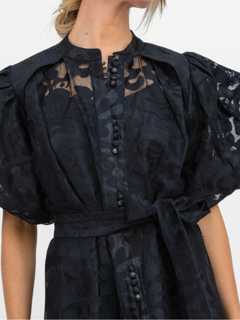 Persephone Maxi jurk met pofmouwen