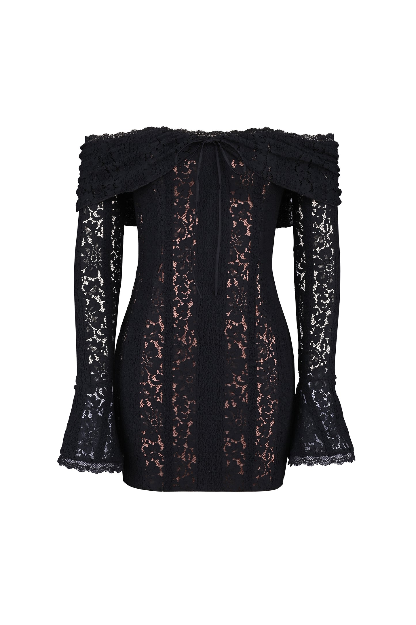 Kamara - Mini robe en dentelle à épaulettes