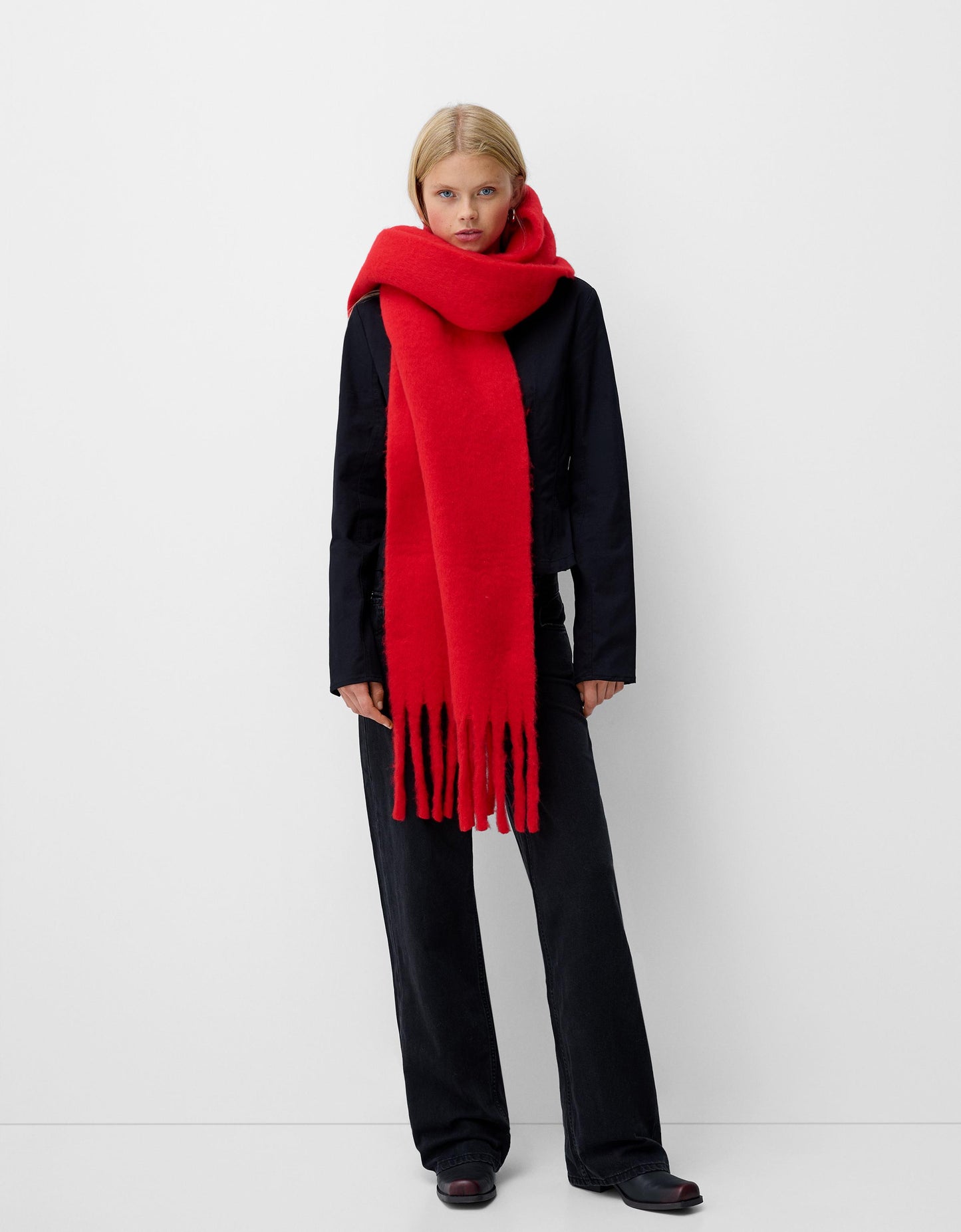 Tahlia Plain Wool-Blend Oversized Scarf