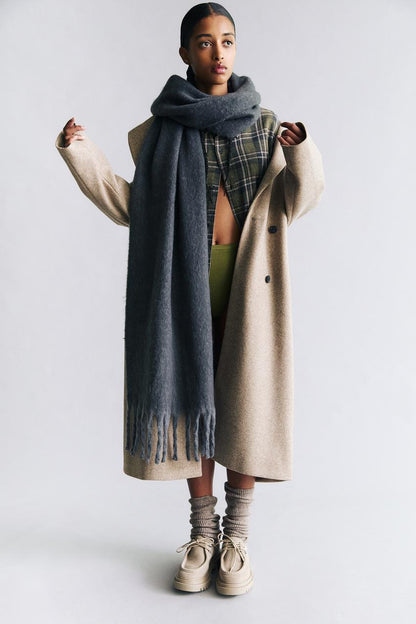 Tahlia Plain Wool-Blend Oversized Scarf