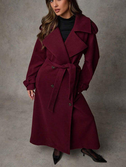 Elara Womens Burgundy Coat