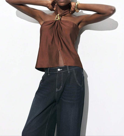 Reid Gold Accent Halter Top