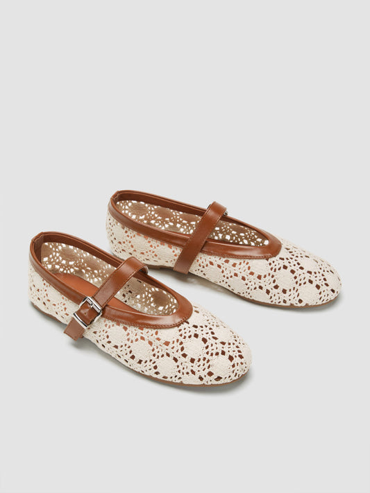 Christa Crochet Mary Jane Flats