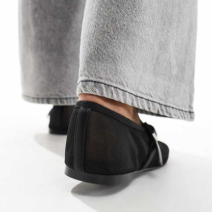 Tina Mesh Panel Ballet Flats