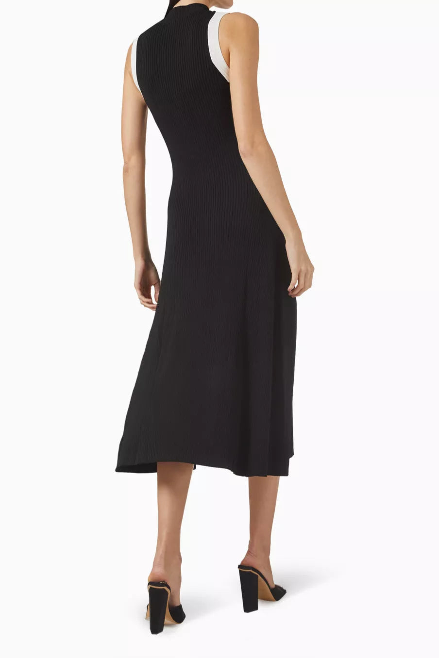 Rowena Geripptes Midikleid mit Rundhalsausschnitt