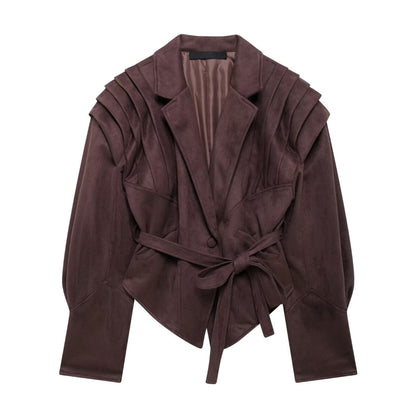 Emma Wildleder Blazer mit Gürtel