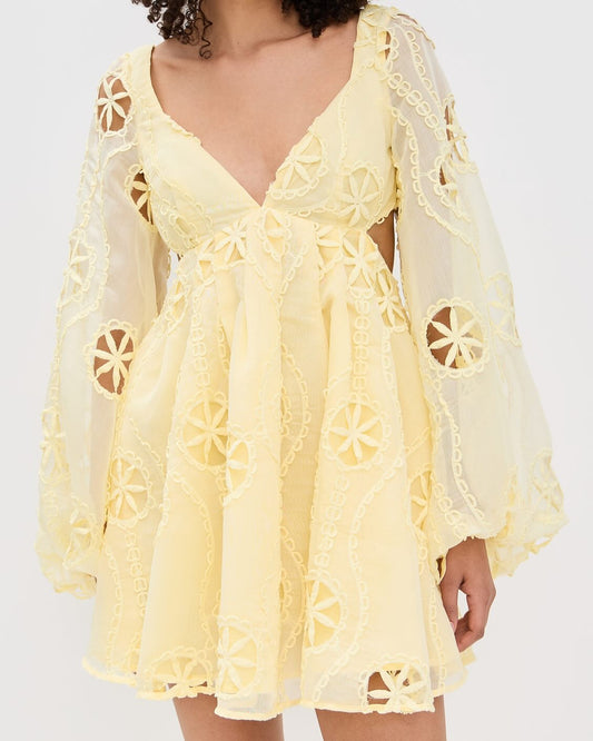 Primavera - Robe babydoll brodée