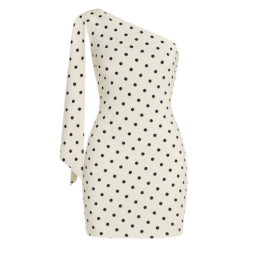 Eloise - Mini robe asymétrique à pois