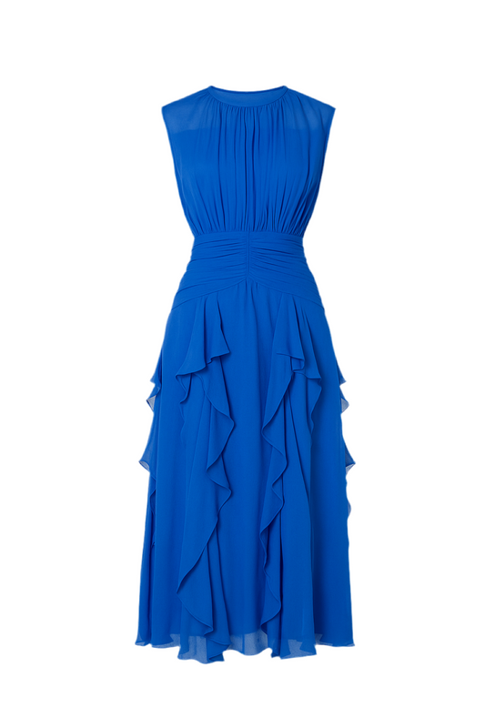 Melba - Robe longue à volants froncés en cascade