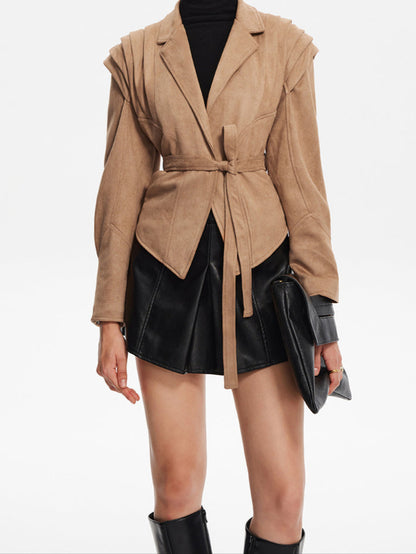 Emma Wildleder Blazer mit Gürtel