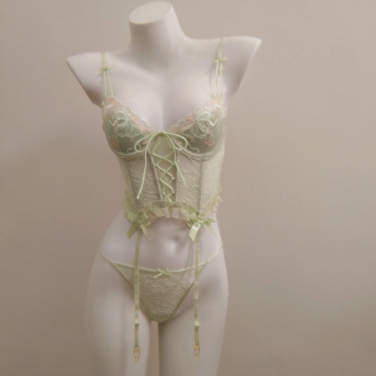Seraphina - Ensemble de lingerie vintage avec bustier en dentelle