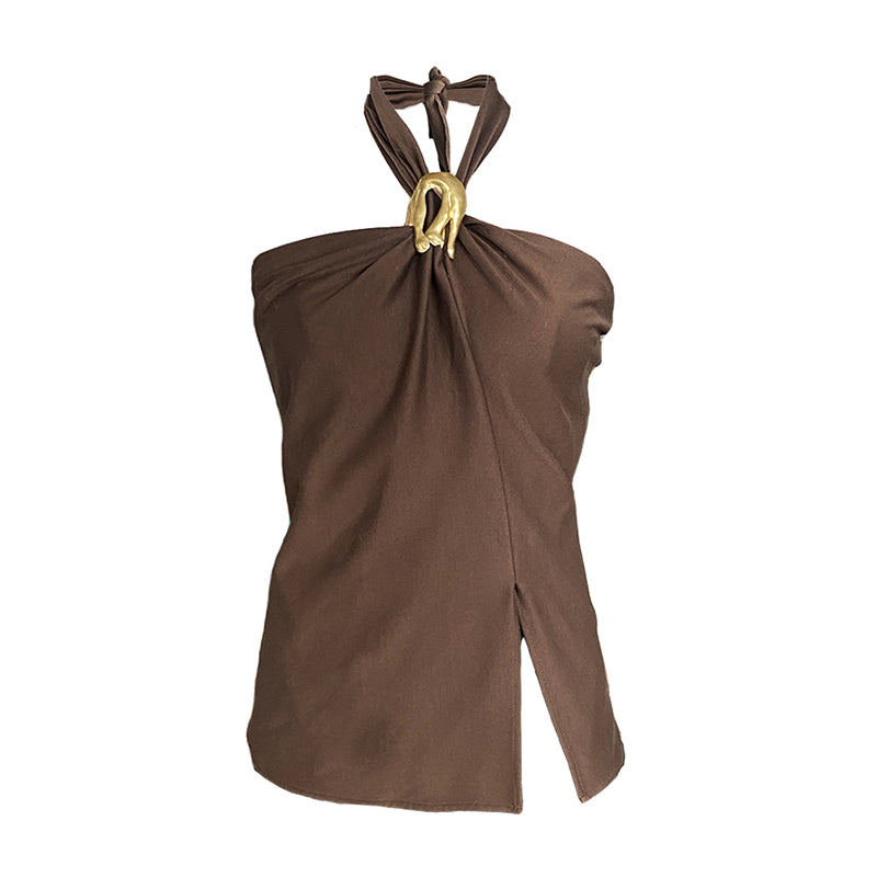 Reid Gold Accent Halter Top