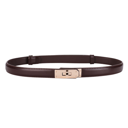 Clarissa Skinny Leather Buckle Belt