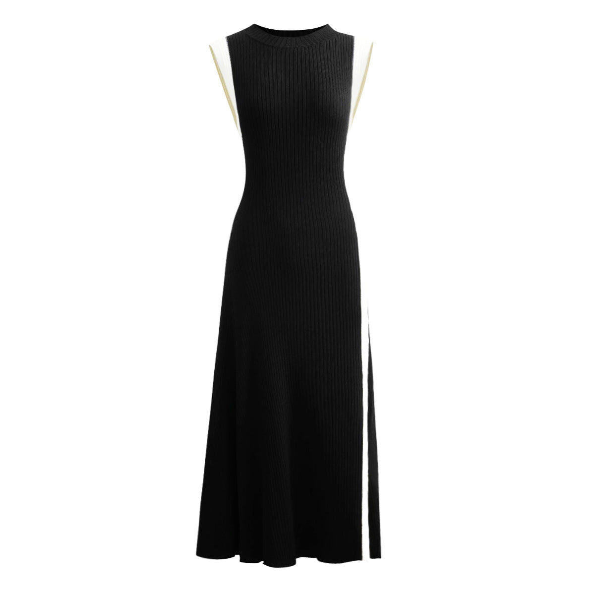 Rowena Geripptes Midikleid mit Rundhalsausschnitt