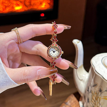 Scarlet Bloom Victorian Vintage Watch