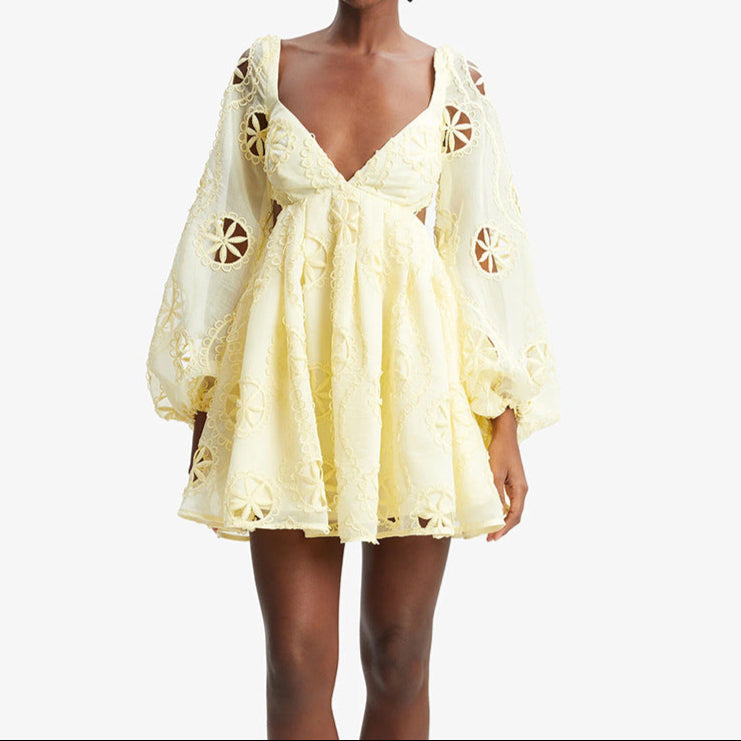 Primavera - Robe babydoll brodée