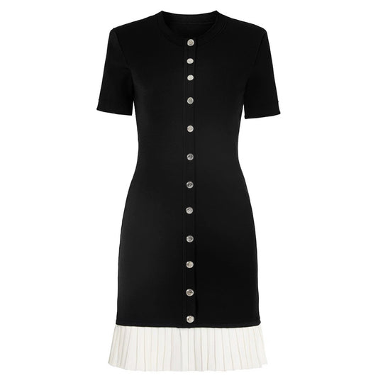 Deena - Mini robe boutonnée à ourlet plissé