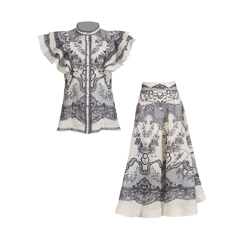 Rosalinde Midi jurk met gerimpelde mouwen